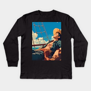 Pirate Odyssey: Anime-Manga Legacy, Mythical Islands, and Swashbuckling Excitement Kids Long Sleeve T-Shirt